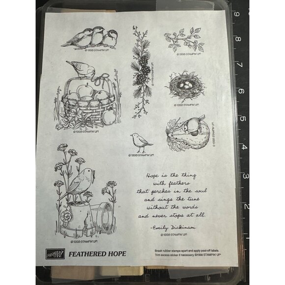 Stampin Up! Feathered Hope Rubber Stamp Set Birds Nature - Picture 1 of 3